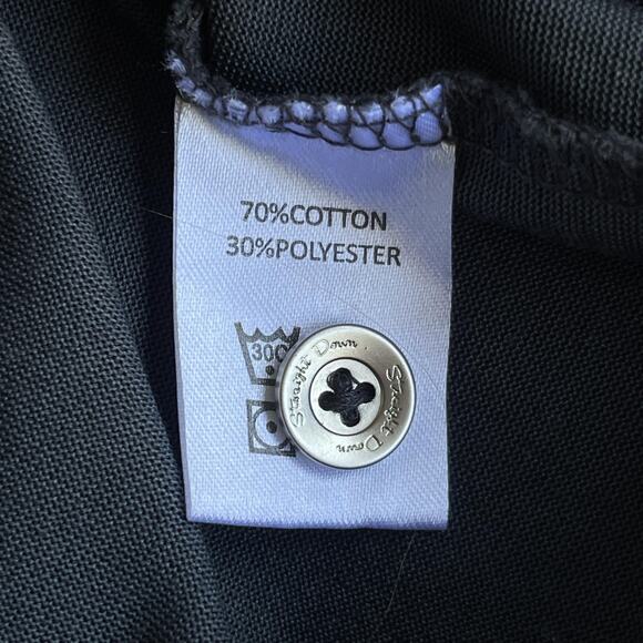 Straight Down Polo Shirt Mens XL Gray Long Sleeve Pullover B Logo Golf Casual - Picture 5 of 8